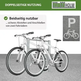 Trutzholm Fahrradständer Fahrradanlehnbügel Typ H 115x75 cm Stahl feuerverzinkt Ø 60 mm grau