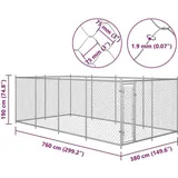 vidaXL Outdoor-Hundezwinger 7,6x3,8x1,9 m