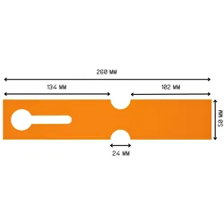 CombiCraft Schlaufenetiketten 260 x 50 mm in Orange - Verpackung mit 500 Stück