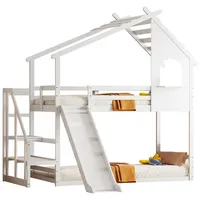 Merax Etagenbett, mit Treppe und Rutsche, Hochbett, Kinderbett 90x200cm Kiefer