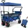 deluxe4home Bollerwagen faltbar mit Dach blau/grau
