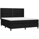 vidaXL Boxspringbett mit Matratze Schwarz 160x200 cm Stoff