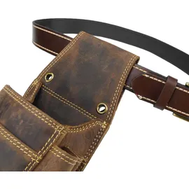 GREENBURRY Vintage Kellnertasche Leder Kellnerhalfter Holster Kellnerbörsenköcher braun