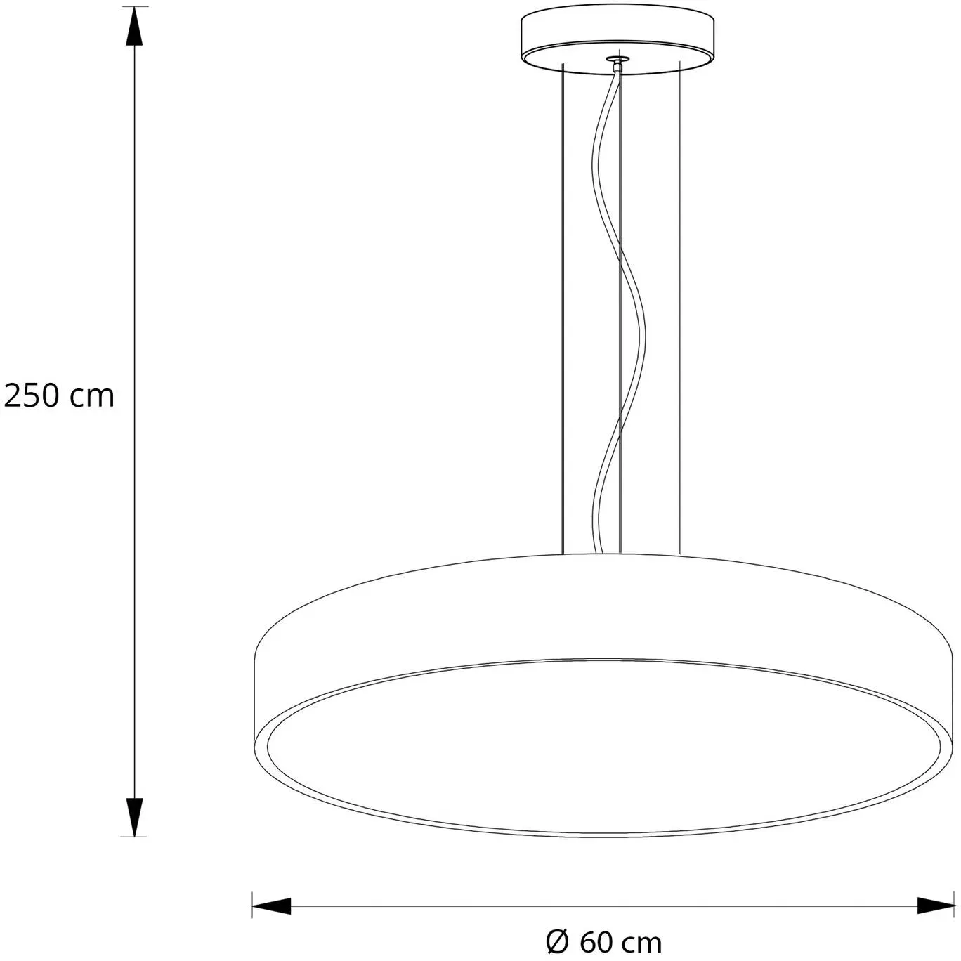 Hängelampe Vanida Arcchio, dimmbar, weiß / opal, für Küche, Aluminium, Modern - 60 cm - 60 cm - 9 cm