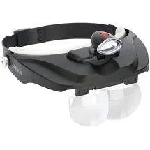 CARSON MagniVisor Deluxe Komfort Kopflupe mit abnehmbarer LED Lampe und Wechsellinsen (CP-60), Schwarz