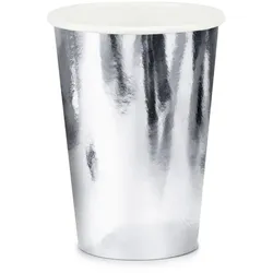 6 Becher silber Folie