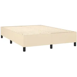 vidaXL Boxspringbett mit Matratze Creme 140x200 cm Stoff1372586