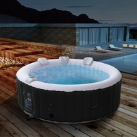 AREBOS Whirlpool | In- & Outdoor | ⌀ 208 cm | LED-Display | mit Heizung | Rund