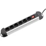 Renkforce Steckdosenleiste 1,40 m Schwarz/Silber 1 St.