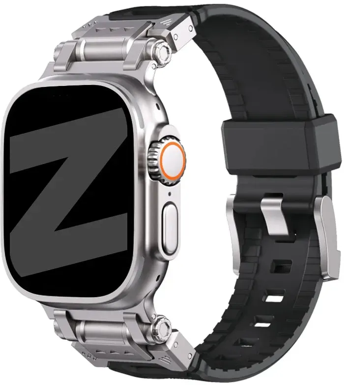 Bandz Apple Watch Armband Silikon für Apple Watch - 44-45-46-49mm - Schwarz - Schnallenverschluss