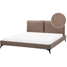 Beliani Polsterbett Braun Textil, 180x200 cm Schlafzimmer, Betten, Polsterbetten