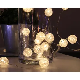 StarTrading LED-Lichterkette Kugeln Eisglas 1,4 m Warmweiß