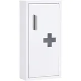 Pangivo Medizinschrank, Weiß, Metall, 30x46x14 cm, Badezimmer, Badezimmerschränke, Medizinschränke