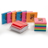 Post-it Super Sticky Z-Notes Bora Bora + Bangkok-Collection Haftnotizen-Set extrastark farbsortiert 12 Blöcke + GRATIS Spender