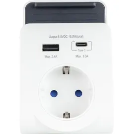 REV Ritter REV USB Ladegerät mit 240V Steck Dose plus USB-A&C 0020770112