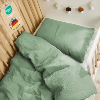 Laleni Kinderbettwäsche 100x135 cm aus Baumwolle mit Kissenbezug 40x60 cm - Oeko-TEX Zertifizierte Bettwäsche Sommer in Grün