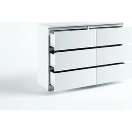 roe furniture Kommode 140 x 77 x 38 cm Weiß matt