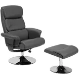 Beliani Massagesessel Kunstleder 76 x 100 x 76 cm Grau mit Fußhocker