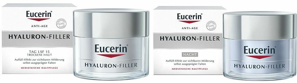 Eucerin® Hyaluron-Filler Tagespflege + Eucerin® Hyaluron-Filler Nachtpflege