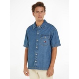 Tommy Jeans hemd »TJM DENIM SS OVERSHIRT«, Gr. XL - N-Gr, mid indigo, , 31639027-XL N-Gr
