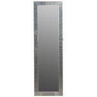 Casa Padrino Luxus Schmuckschrank mit Spiegeltür & Glitteroptik Silber / Weiß 36 x 9 x H. 120 cm - Luxus Kollektion