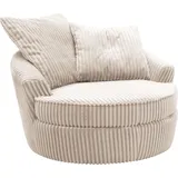 INOSIGN Drehsessel »AMECA, Love Seat XXL, Lese-Sessel, Big-Sessel 122 x 126 x 76 cm«, (1 St.), mit Mega-Cordstoff, Drehfunktion und Federkern