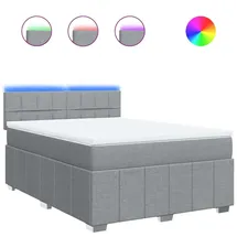 vidaXL Boxspringbett 140 x 200 cm Hellgrau
