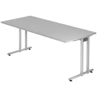Bümö Schreibtisch Grau, Nachbildung, Rechteckig, 180x72x80 cm, FSC Mix,