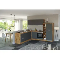 Held Winkelküche L-Form 240 x 270 cm grau