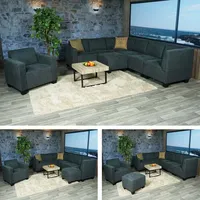 Modular Sofa-System Couch-Garnitur Moncalieri 6-1-1, Stoff/Textil ~ anthrazit-grau