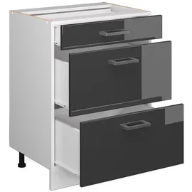 Vicco Küchenunterschrank R-Line 60 cm Weiß, Anthrazit Schublade