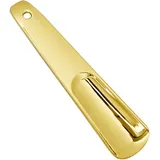 Schuhlöffel Klein Tragbar Mini Klein Schuhanzieher, 4 Farben Optional Galvanisierter Edelstahl Shoehorn, Mit Aufhängeloch-Design (Color : Gold, S : 11 * 2.6cm)
