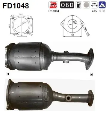 AS Ruß-/Partikelfilter, Abgasanlage fd1048 für NISSAN