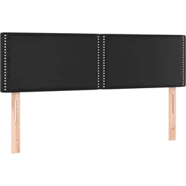vidaXL Boxspringbett mit Matratze & LED Schwarz 140x200 cm Kunstleder