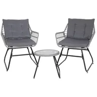 Svita AMALFI Rattan Sitzgruppe Outdoor Gartenlounge 2 Personen Balkonset Hellgrau