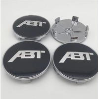 4 Stück Auto ABS Radnabenkappen für ABT 56mm 60mm 65mm 68mm Felgenkappen Nabenkappen Zubehör,A-68mm-black