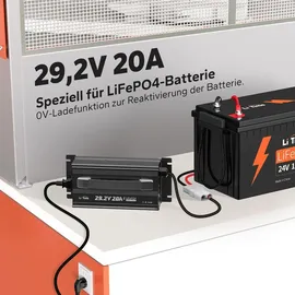 litime 29.2V 20A Batterieladegerät für 24V LiFePO4 Lithium Batterie