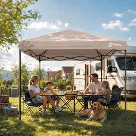 Sekey Faltpavillon 3 x 3 m inkl. 4 Sandsäcke Khaki