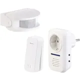 CASAcontrol Steckdosen-Funkklingel-Set mit kinetischem Taster und Bewegungsmelder
