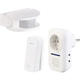 CASAcontrol Steckdosen-Funkklingel-Set mit kinetischem Taster und Bewegungsmelder