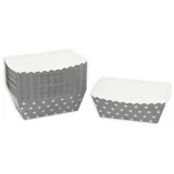Frau WUNDERVoll® Kuchen Backformen 24 Stück, grau, weiße Sterne, Mini Kuchenform Backformen, Backförmchen, Muffin Backform, Muffin Backform, Papierbackform, Förmchen Papier Kastenform Einweg