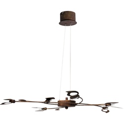 Blätter Design Decken Pendel Lampe Wohn Zimmer Hänge Leuchte rost  im Set inkl. LED Leuchtmittel
