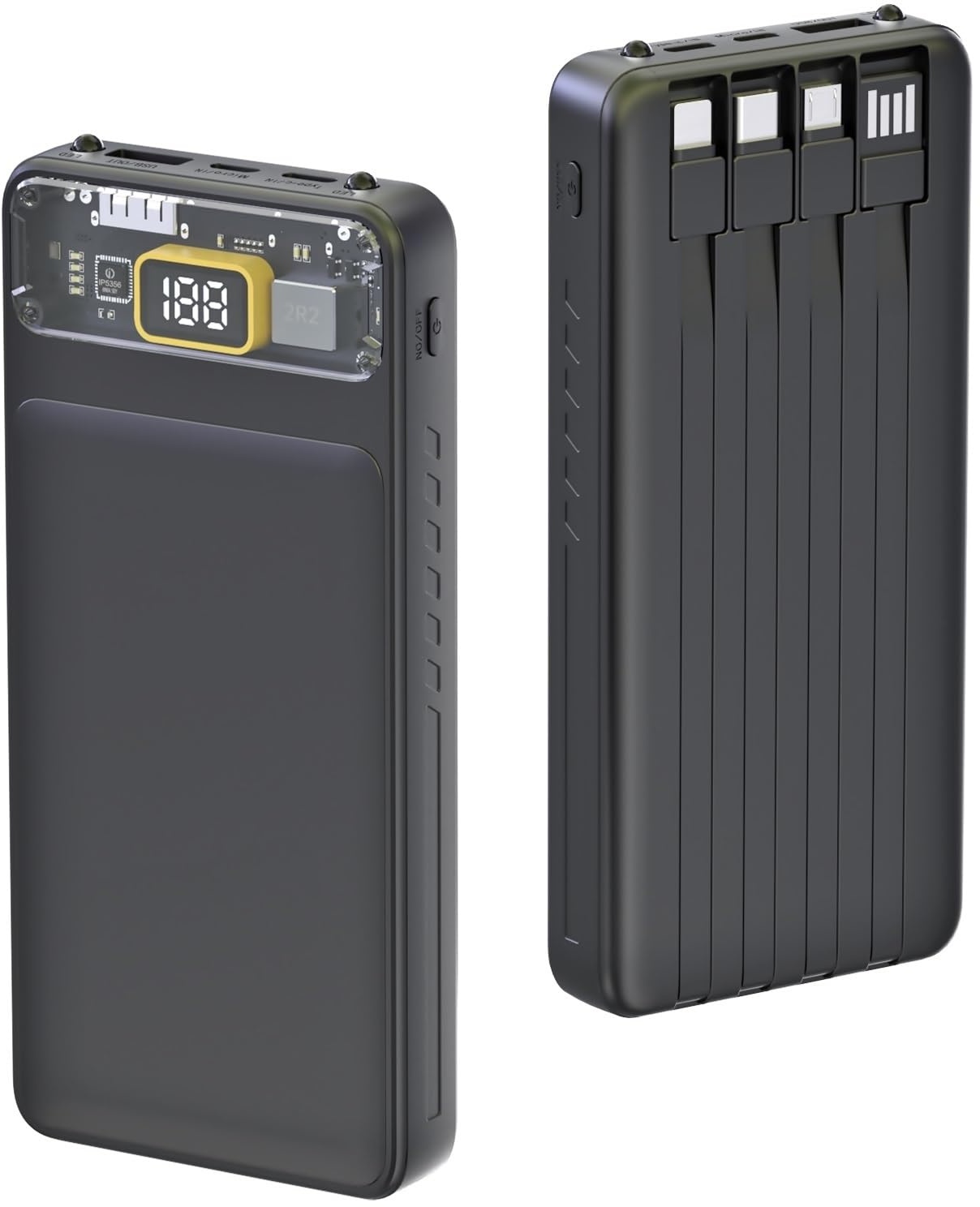 Power Bank klein 10000mAh Outdoors tragbares Ladegerät mit Digitalanzeige, Fast Charging Powerbank 4 outputs for iPhone 15 14 13 12 11 X Pro Max Ipad Samsung Huawei