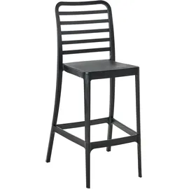 Beliani Barstuhl 2er Set mit Lehne Fußstützen Metallbeine Boho Cassita