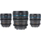 Sirui Night Walker 24+35+55mm T1.2 S35 Cine Objektiv Set mit Case E-Mount Metallgrau