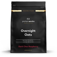 Protein Works Overnight Oats | Dunkle Schokolade & Himbeere | Proteinreiches Fühstück | Zuckerarmer Snack | Haferflocken mit geringem GI | 500g