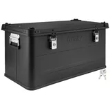 Trucky Aluminium Box mit Deckel Schwarz Alu Kiste Box Alukiste 90 Liter Transportbox Metallbox Alu Aufbewahrungsbox Boxen Abschliessbar Metallkiste