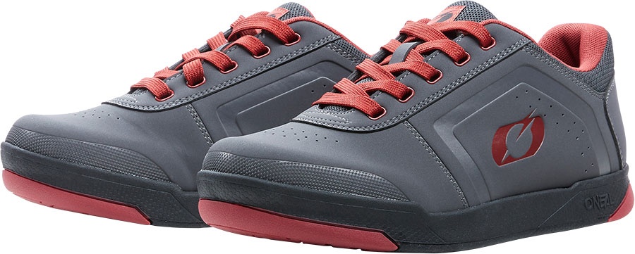 ONeal Pinned Flat S22, chaussures unisexes - Gris/Rouge - 44 EU