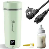 Rauwseul Kleiner Reise-Wasserkocher 350ml, 300W,45–100 °C Einstellbar, Grün