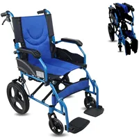 Mobiclinic Transitrollstuhl Modell pirámide Aluminium Faltbar blau mit Armlehnen
